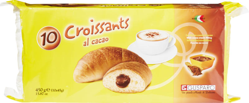 Croissants al cacao Gusparo, 10 pezzi, 450 g