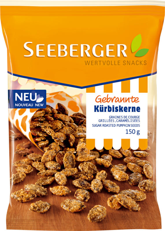 Snacks semi di zucca tostati e caramellati Seeberger, 150 g