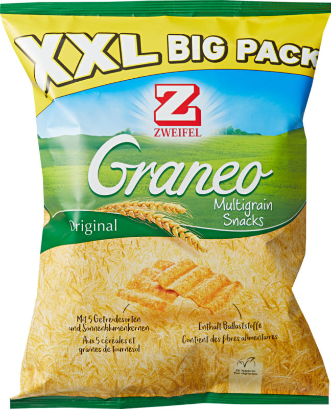 Zweifel Graneo Multigrain Snacks, Original, XXL Big Pack, 225 g