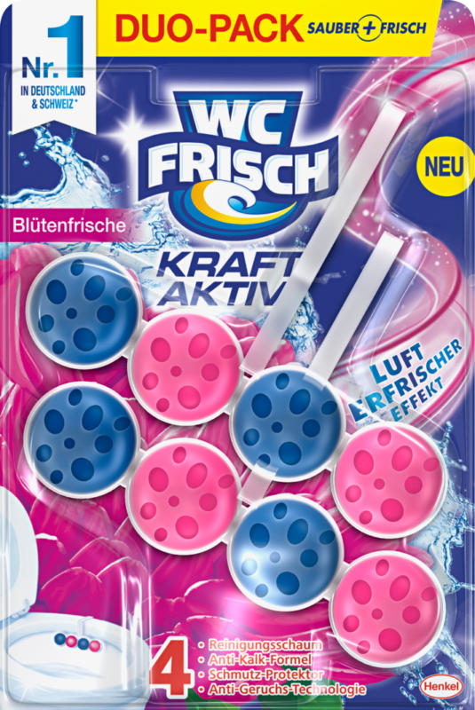 WC Frisch Kraft-Aktiv Duftspüler, Blüten-Frische, 2 x 50 g