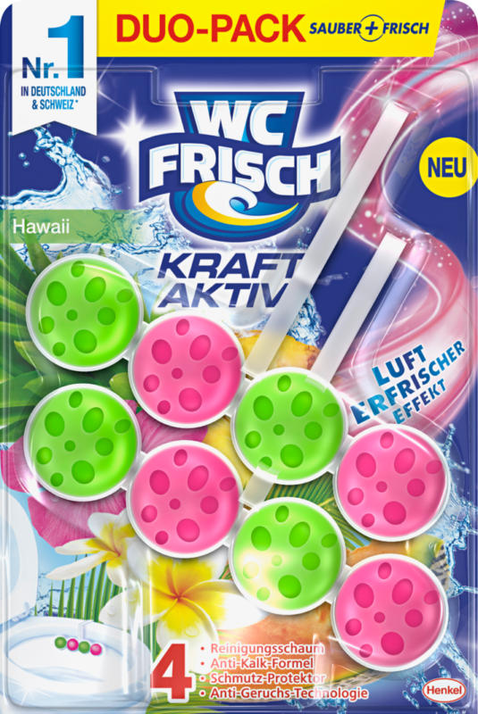 Palline profumate Kraft-Aktiv WC Frisch , Hawaii, 2 x 50 g