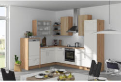 Einbauküche Eckküche Möbelix Fargo 220x285cm Weiß/Eiche