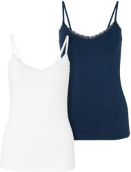 2 Damen Unterhemden mit Spitze