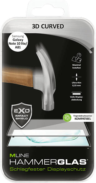 3D Curved Hammerglas - maximal kratzfest - für Samsung Galaxy Note 10 lite