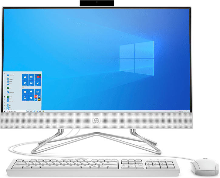HP 24-df0303ng, All-in-One-PC mit 23.8 Zoll Display, Ryzen 3 Prozessor, 8 GB RAM, 512 GB SSD, AMD Radeon, Weiß
