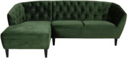 Chesterfield-Sofa in L-Form Ria Dunkelgrün