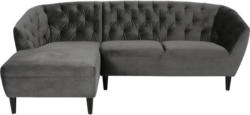 Chesterfield-Sofa in L-Form Ria Dunkelgrau