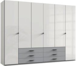 Drehtürenschrank Sumatra B:270cm Hellgrau/Weiss