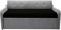 Schlafsofa in Textil Schwarz, Hellgrau