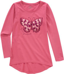 Mädchen Langarmshirt mit Chiffon-Applikation