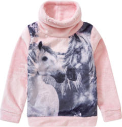 Mädchen Kuschelpullover mit Pferde-Motiv
