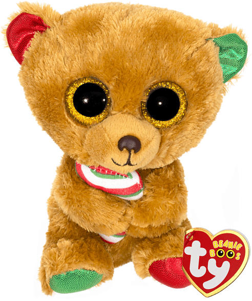 TY Bella Bär mit Zuckerstange 15cm Plüschfigur, Mehrfarbig