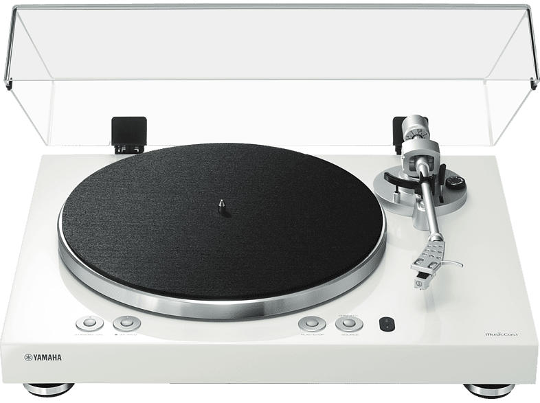 YAMAHA MusicCast Vinyl 500 Plattenspieler (Hochglanz lackiert Weiß)