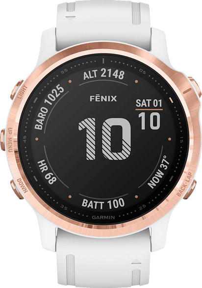 GARMIN Fenix 6s Pro Smartwatch Metall, Silikon, 108-182 mm, Weißgold/Rosegold