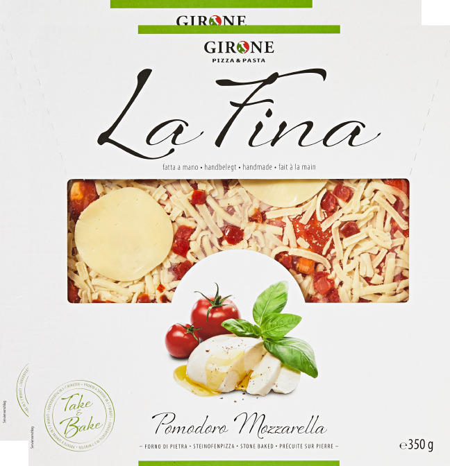 Girone Pizza La Fina, Tomaten und Mozzarella, 2 x 350 g