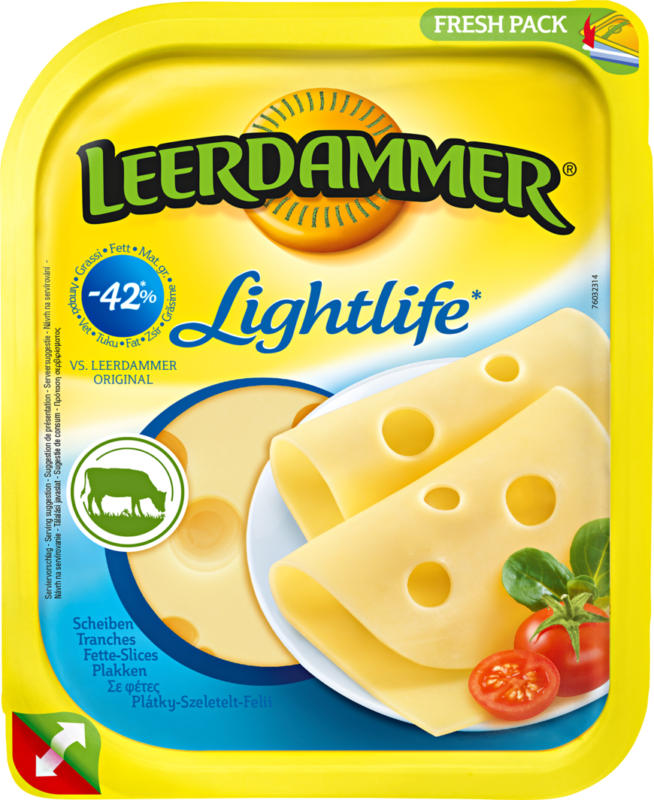 Formaggio Leerdammer, Lightlife, 14 fette, 350 g
