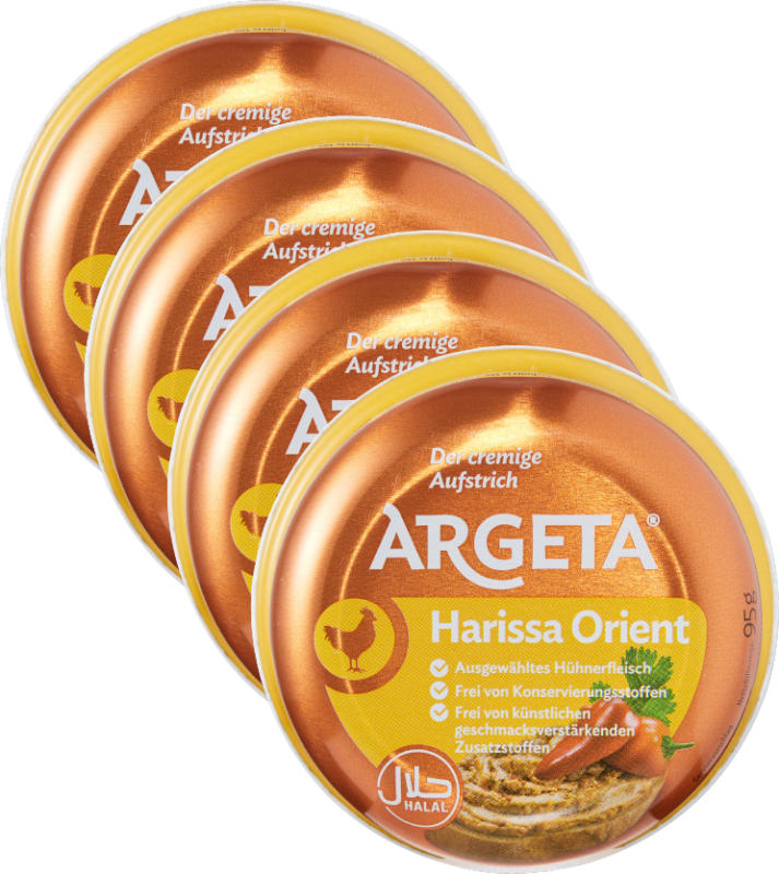 Argeta Aufstrich, Poulet halal Orient, 4 x 95 g