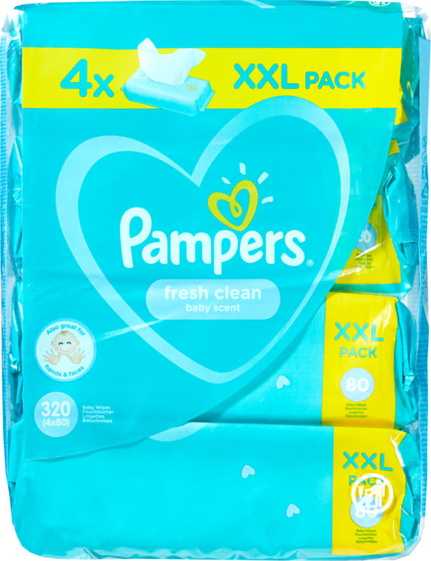 Salviette Fresh Clean Pampers , 4 x 80 salviette