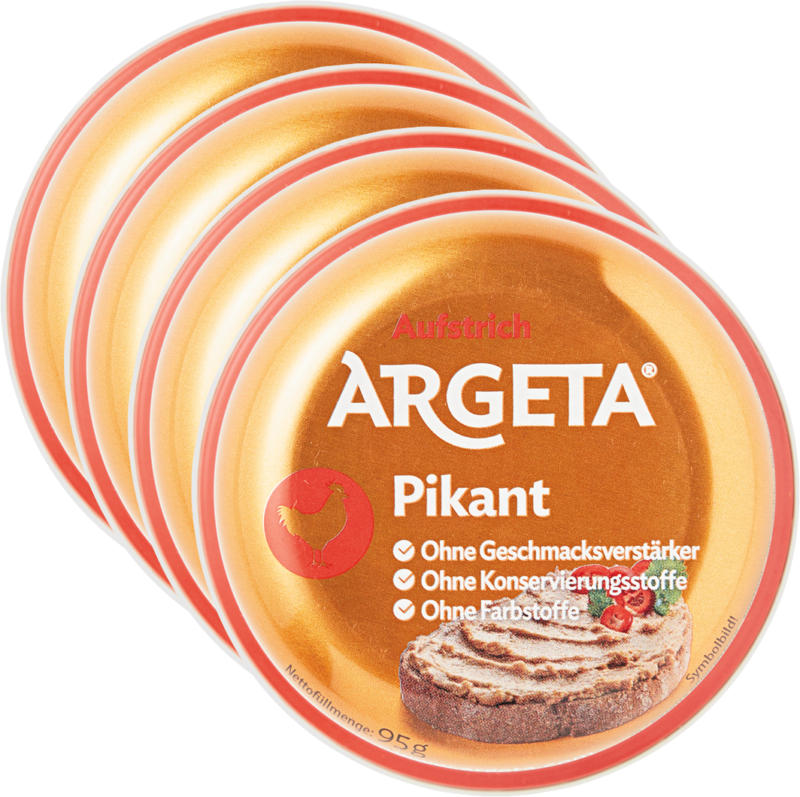 Pasta da spalmare Argeta, Pollo piccante, 4 x 95 g
