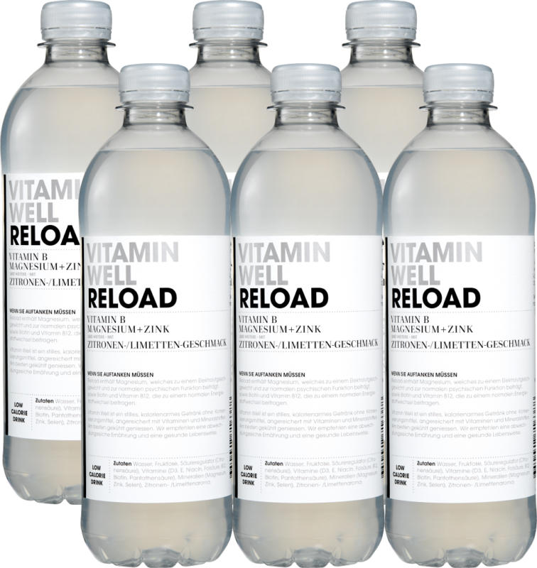 Vitamin Well Reload, Gusto Limone/Lime, non gassata, 6 x 50 cl