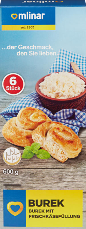 Mlinar Burek , mit Frischkäse, 6 Stück, 600 g