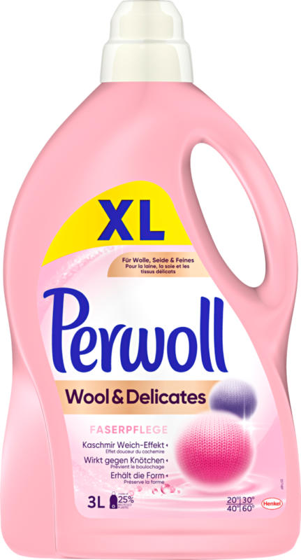 Lessive pour linge délicat Wool & Delicates Perwoll, 50 lessives, 3 litres