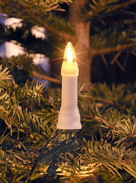 KONSTSMIDE Baum Lichterkette, Weiße Kerzen/Grünes Kabel, Warm weiß