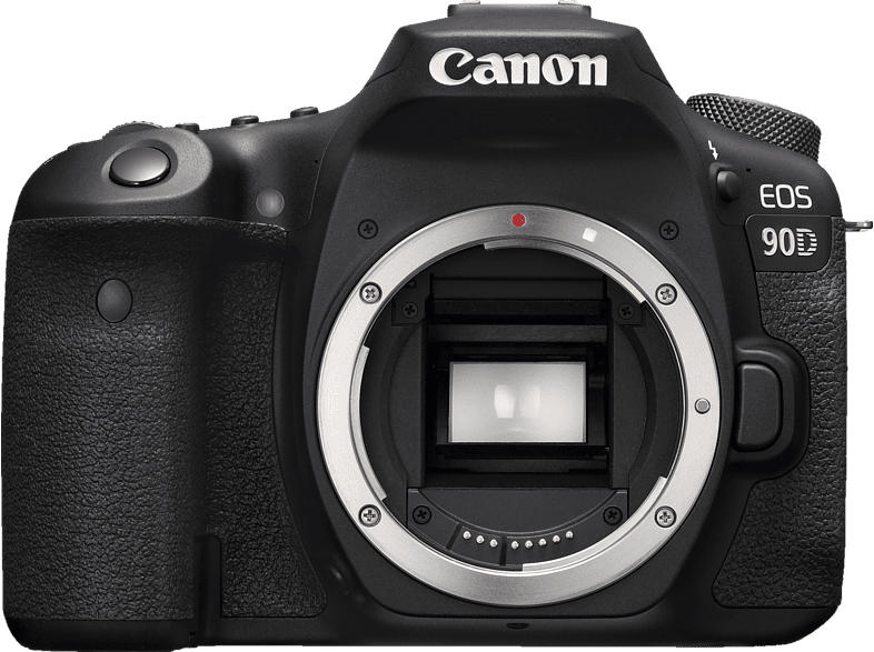 CANON EOS 90D Body Spiegelreflexkamera, 32.5 Megapixel, 4K, Full-HD, HD, Touchscreen Display, WLAN, Schwarz