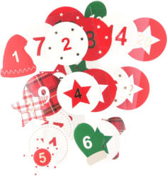 24 Adventskalender Sticker in bunten Farben