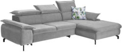 Wohnlandschaft in L-Form Brunello Silber