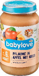 babylove Frucht & Getreide Pflaume in Apfel mit Grieß ab dem 6. Monat
