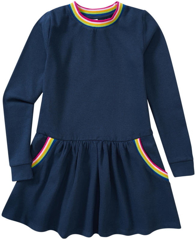 Mädchen Sweatkleid mit Regenbogen-Bündchen (Nur online)
