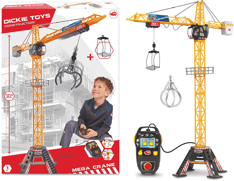 DICKIE TOYS 203462412 Mega Crane Spielzeugauto, Gelb