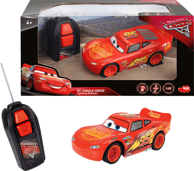 DICKIE TOYS RC Fahrzeug Cars 3 Lightning McQueen Single Drive RC Fahrzeug, Rot