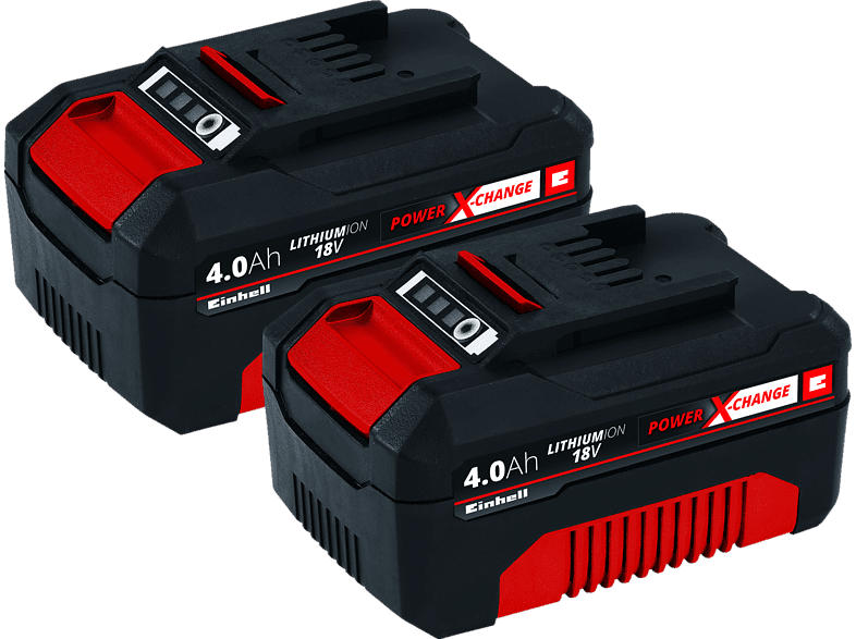 EINHELL PXC-Twinpack 4.0 Ah Akku, Rot/Schwarz