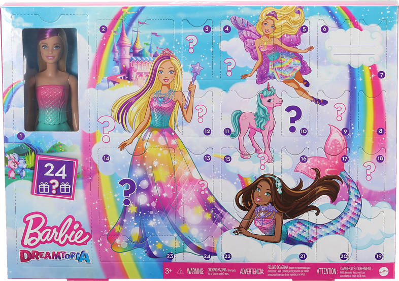 MATTEL Barbie Fairytale Adventskalender Adventskalender, Mehrfarbig