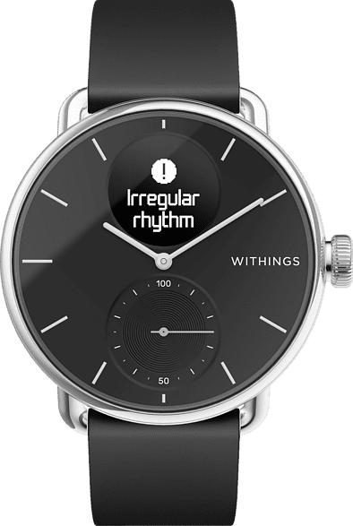 WITHINGS ScanWatch Smartwatch Edelstahl, Silikon, 18 mm, Schwarz