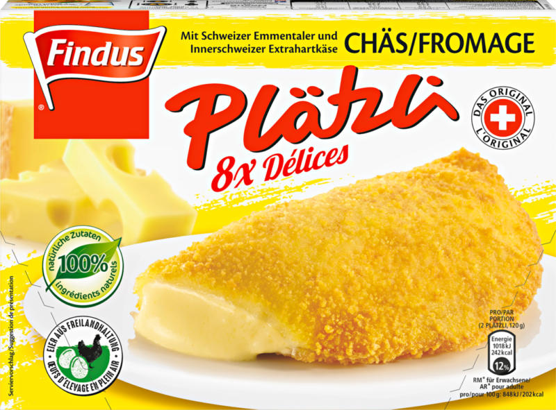 Findus Plätzli Chäs, 480 g