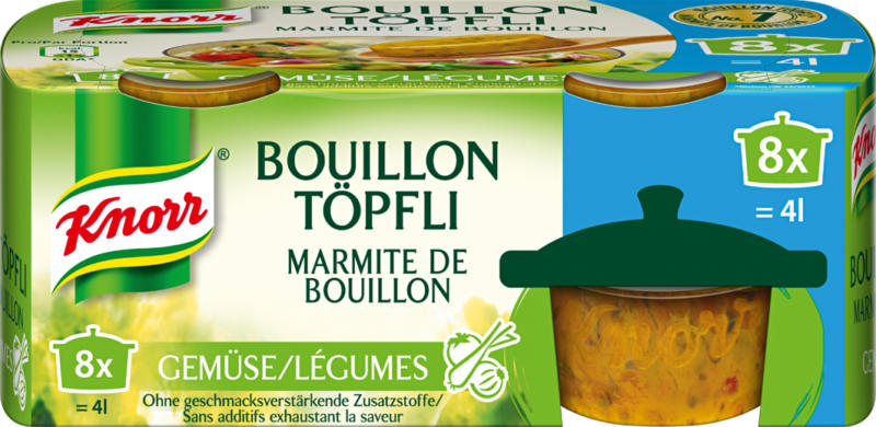 Bouillon Knorr, - aux légumes, marmite, 224 g