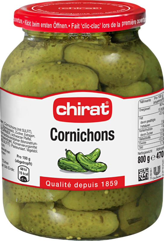 Cetriolini Chirat, 470 g