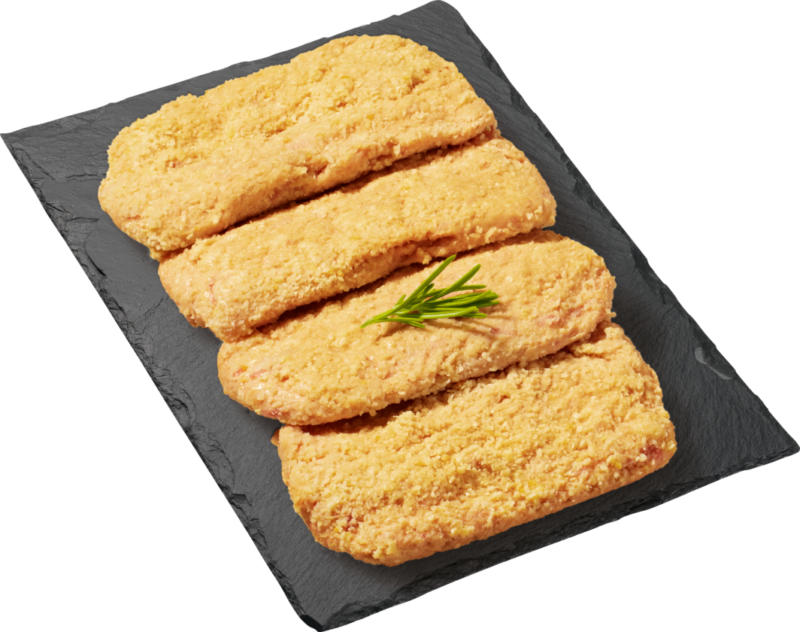 Geflügelbrätschnitzel mit Käse, paniert, 4 Stück, 400 g
