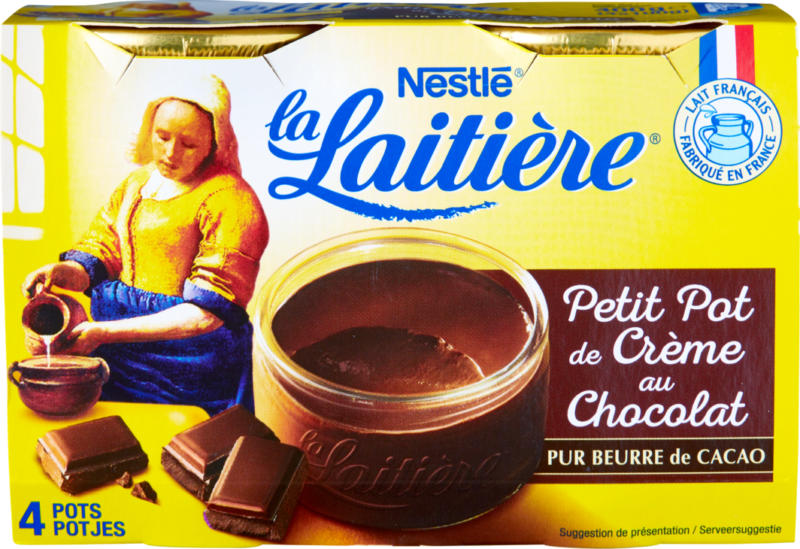 Nestlé La Laitière Petit Pot de Crème , Chocolat, 4 x 100 g