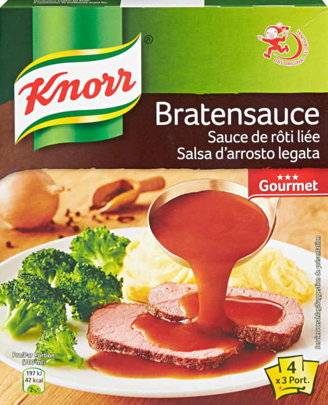 Sauce de rôti liée Knorr, Gourmet, 4 x 36 g