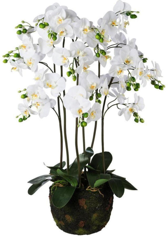 Kunstblume Orchidee H: 95 cm Weiß