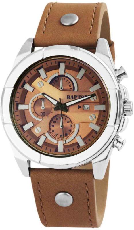 Raptor orologio da uomo con Chronolook marrone -