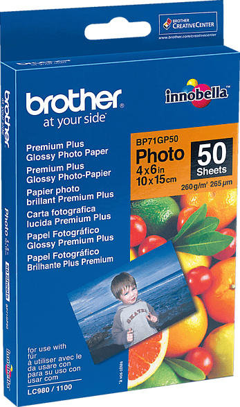 BROTHER BP 71 GP50 Fotopapier A6 Brother BP 71 GP50 Fotopapier 10x15