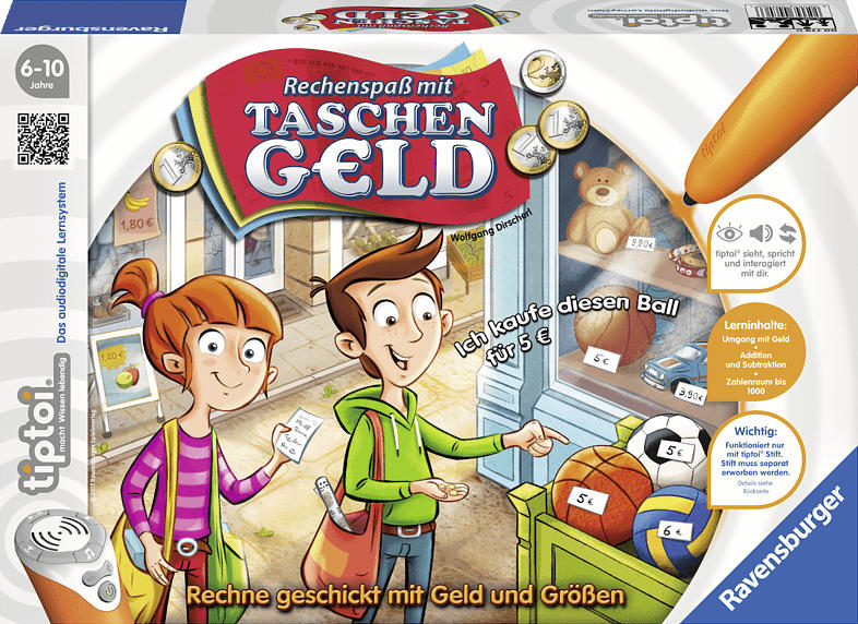 RAVENSBURGER tiptoi® Rechenspaß mit Taschengeld tiptoi®, Mehrfarbig