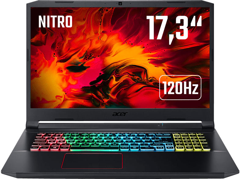 ACER Nitro 5 (AN517-52-71VP) 120 Hz Display & RGB Tastaturbeleuchtung, Gaming Notebook mit 17.3 Zoll Display, Core i7 Prozessor, 16 GB RAM, 512 GB SSD, GeForce RTX 2060, Schwarz/Rot