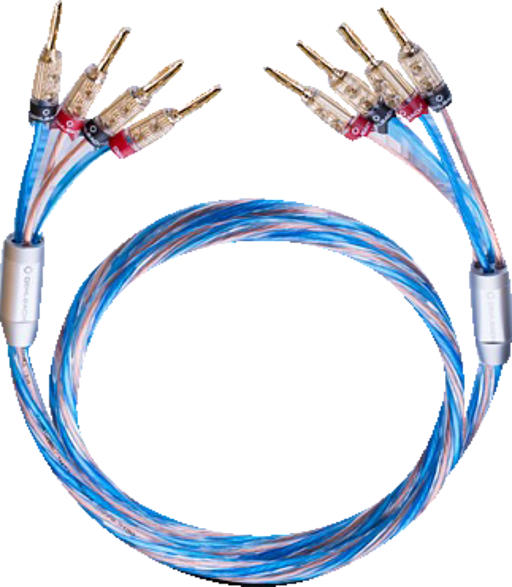 OEHLBACH Lautsprecherkabel Bi-Wiring versilbert 2 x 2,5 / 2 x 4,0 mm², mit Banana-Verbinder Bi Tech 4.4B 400 Banana Kabel, Blau/Kupfer