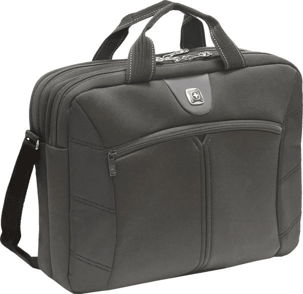 WENGER Sherpa Double Slimcase Notebooktasche, Umhängetasche, Schwarz